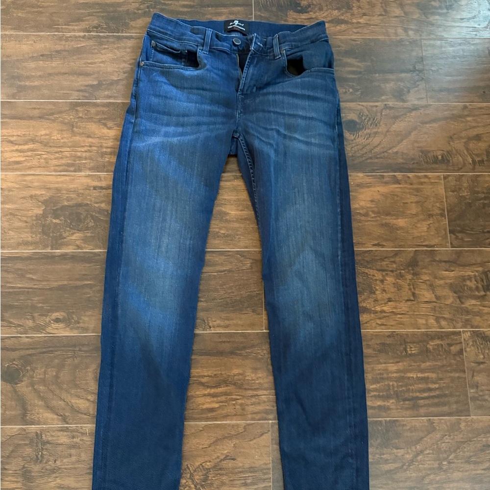 7 For All Mankind Dark Blue Straight Jeans
